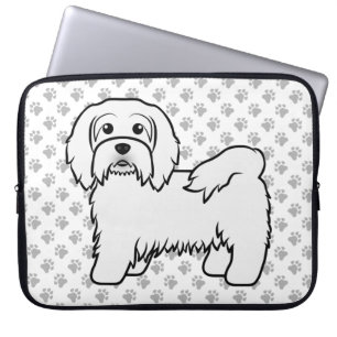 Capa Para Notebook Ilustração de Cão de Cartoon Bonito em Havanês Bra