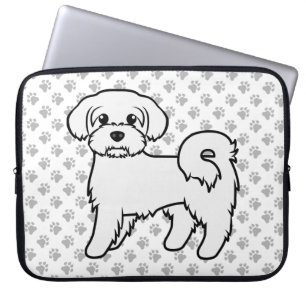 Capa Para Notebook Ilustração de Cão de Cartoon Cortado Maltês