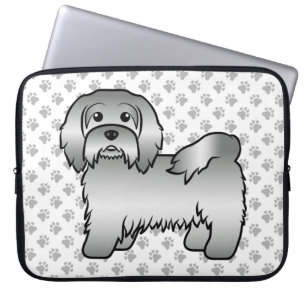 Capa Para Notebook Ilustração de Cão de Cartoon Gelado em Silver Hava