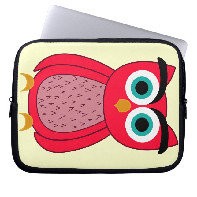 Capa Para Notebook Ilustração de Coruja Rosa Fofa (Frente)
