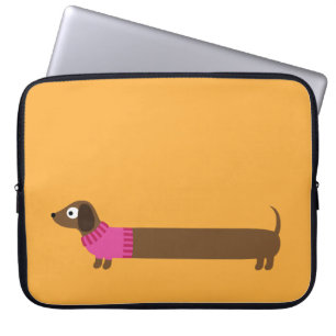 Capa Para Notebook Ilustração de Dachshund Longo Cute
