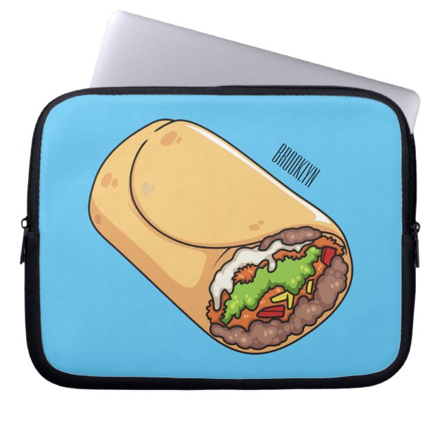 Capa Para Notebook Ilustração de desenho animado burrito (Frente)