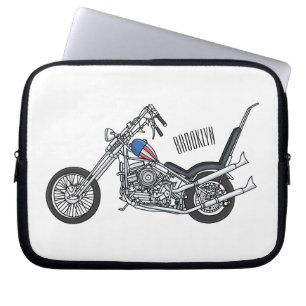 Capa Para Notebook Ilustração de desenho animado Chopper Motorcycle 1