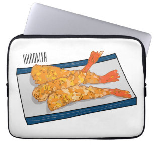 Capa Para Notebook Ilustração de desenho animado da tempura do Shrimp
