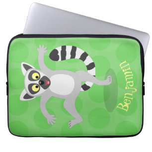 Capa Para Notebook Ilustração de desenho animado dançando lêmure 