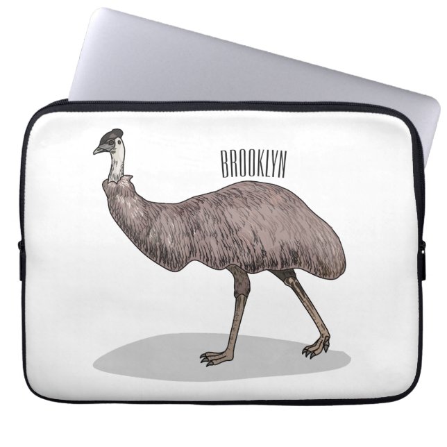 Capa Para Notebook Ilustração de desenho animado de aves da Emu (Frente)