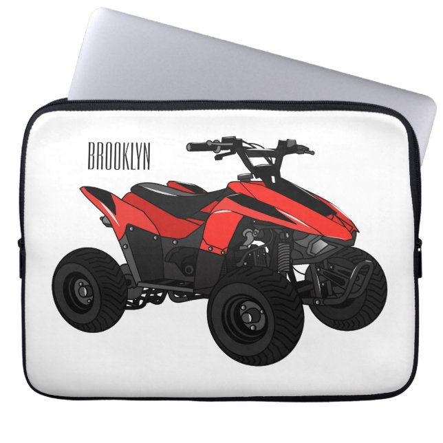 Capa Para Notebook Ilustração de desenho animado de bicicleta atv (Frente)