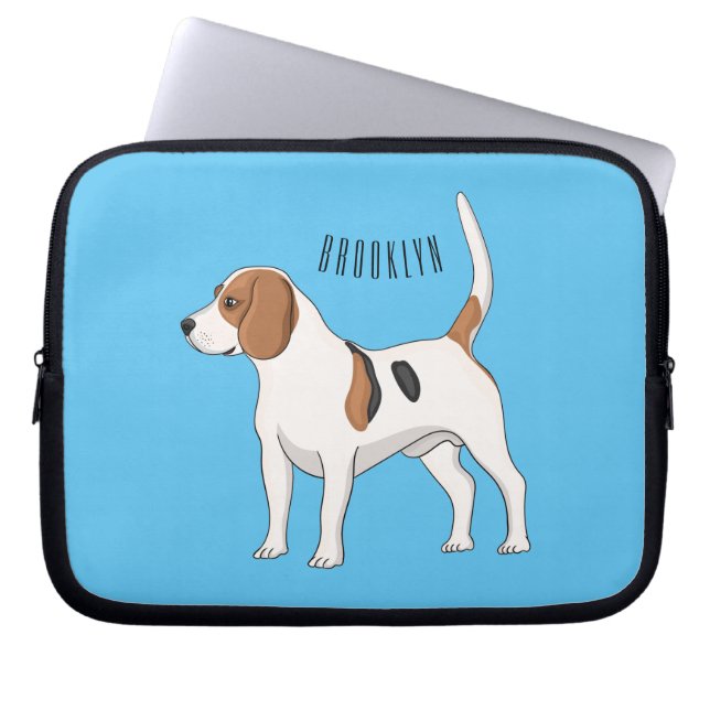 Capa Para Notebook Ilustração de desenho animado de cachorro Beagle (Frente)