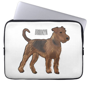 Capa Para Notebook Ilustração de desenho animado de cão Airedale terr