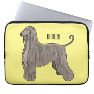 Capa Para Notebook Ilustração de desenho animado de cão da raça afegã