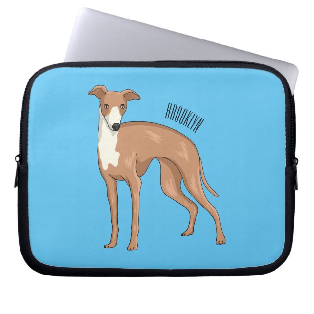 Capa Para Notebook Ilustração de desenho animado de cão Greyhound (Frente)