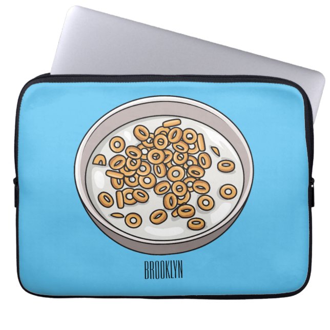Capa Para Notebook Ilustração de desenho animado de cereais (Frente)