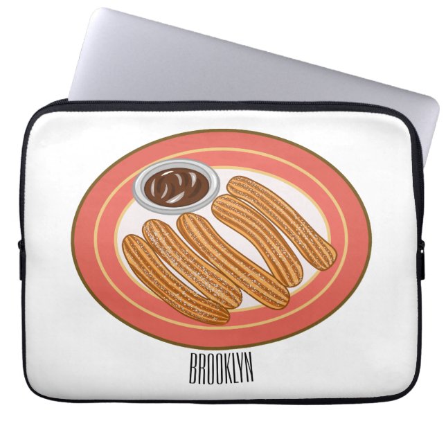 Capa Para Notebook Ilustração de desenho animado de Churro (Frente)