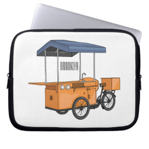 Capa Para Notebook Ilustração de desenho animado de comida de bicicle