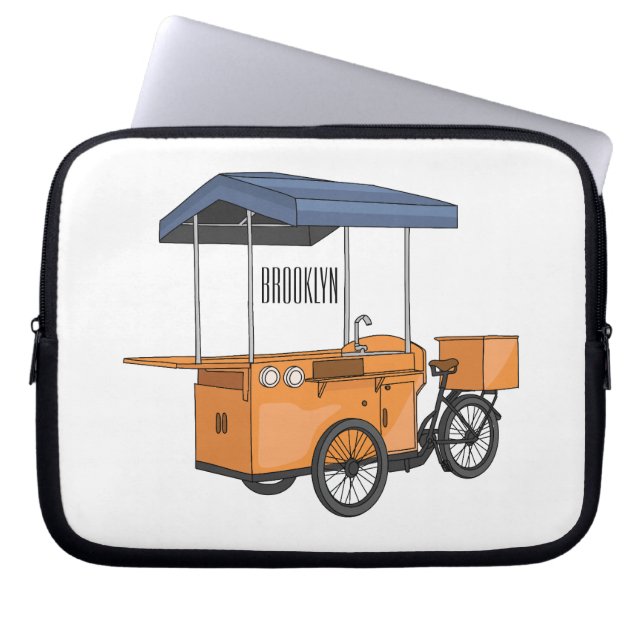 Capa Para Notebook Ilustração de desenho animado de comida de bicicle (Frente)
