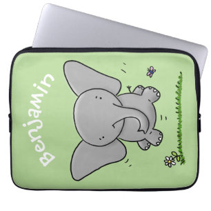 Capa Para Notebook ilustração de desenho animado de elefante de beb
