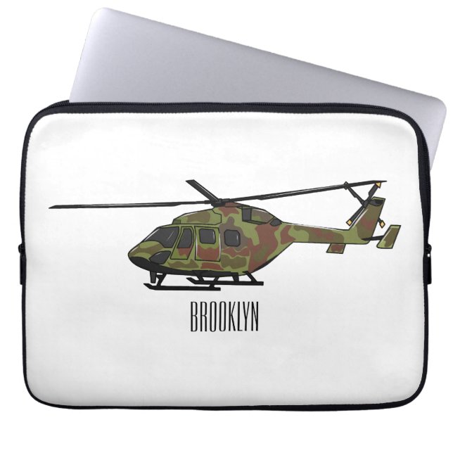 Capa Para Notebook Ilustração de desenho animado de helicóptero do ex (Frente)