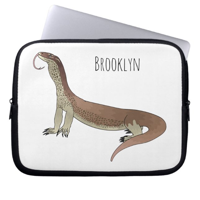 Capa Para Notebook Ilustração de desenho animado de lagarto-monitor (Frente)