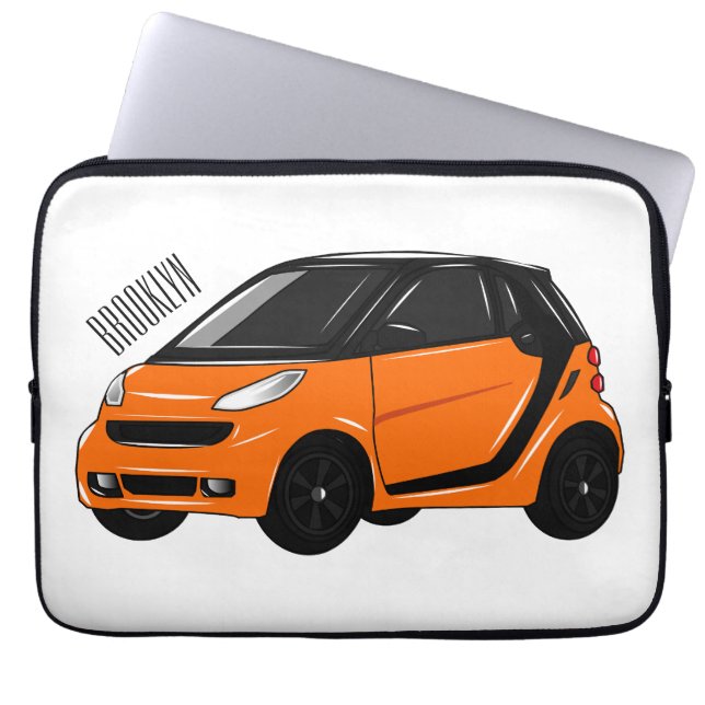 Capa Para Notebook Ilustração de desenho animado de microcarro (Frente)