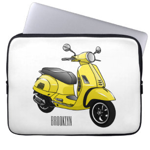 Capa Para Notebook Ilustração de desenho animado de motocicleta