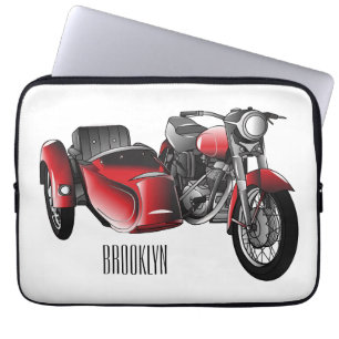 Capa Para Notebook Ilustração de desenho animado de motociclo Sidecar