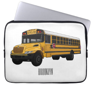 Capa Para Notebook Ilustração de desenho animado de ônibus escolar