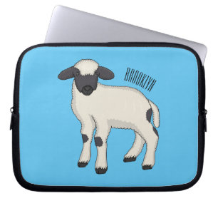Capa Para Notebook Ilustração de desenho animado de ovelha Valais Bla