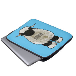 Capa Para Notebook Ilustração de desenho animado de ovelha Valais Bla