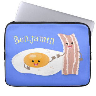 Capa Para Notebook Ilustração de desenho animado de ovo e bacon em ka