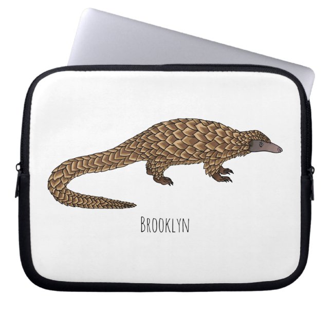 Capa Para Notebook Ilustração de desenho animado de pangolim de cauda (Frente)