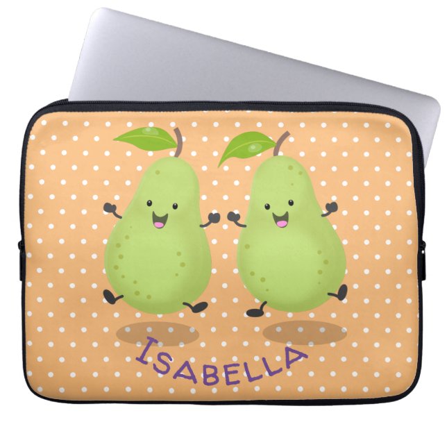 Capa Para Notebook Ilustração de desenho animado de par de pera-cúpul (Frente)