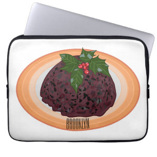Capa Para Notebook Ilustração de desenho animado de pudim de Natal
