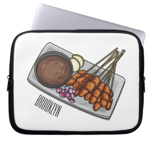Capa Para Notebook Ilustração de desenho animado de Satay