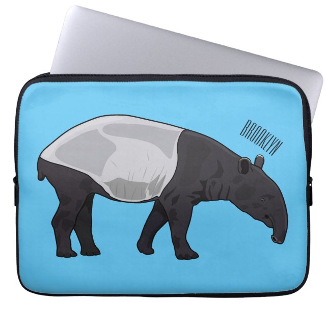 Capa Para Notebook Ilustração de desenho animado de Tapir (Frente)