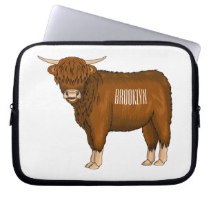 Capa Para Notebook Ilustração de desenho animado de vaca em terras al