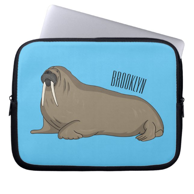 Capa Para Notebook Ilustração de desenho animado de Walrus (Frente)