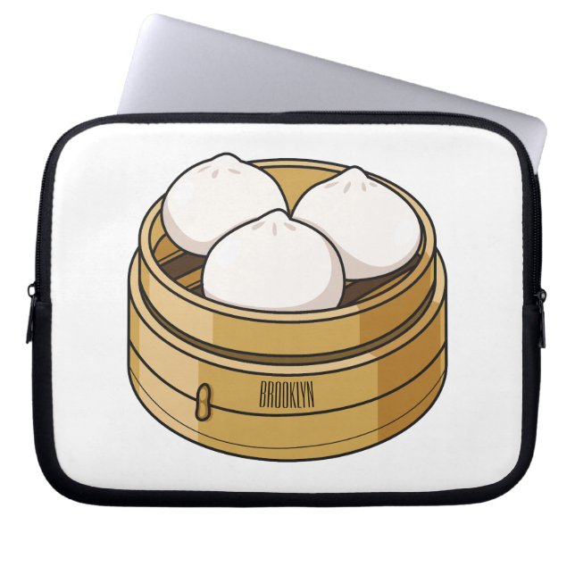 Capa Para Notebook Ilustração de desenho animado Dim sum (Frente)