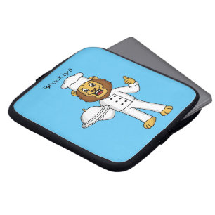 Capa Para Notebook Ilustração de desenho animado do chef de leão