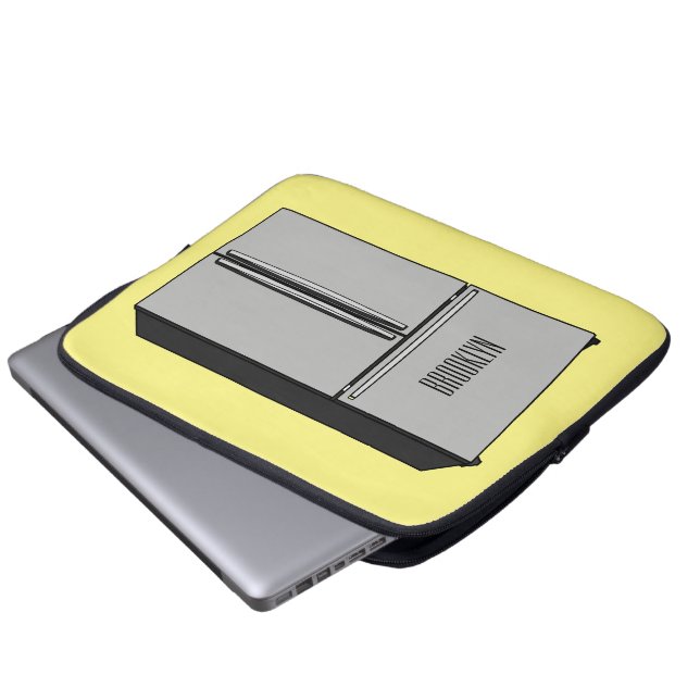 Capa Para Notebook Ilustração de desenho animado do frigorífico franc (Frente Inferior)