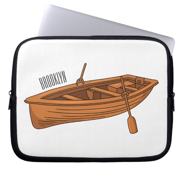 Capa Para Notebook Ilustração de desenho animado em Rowboat (Frente)