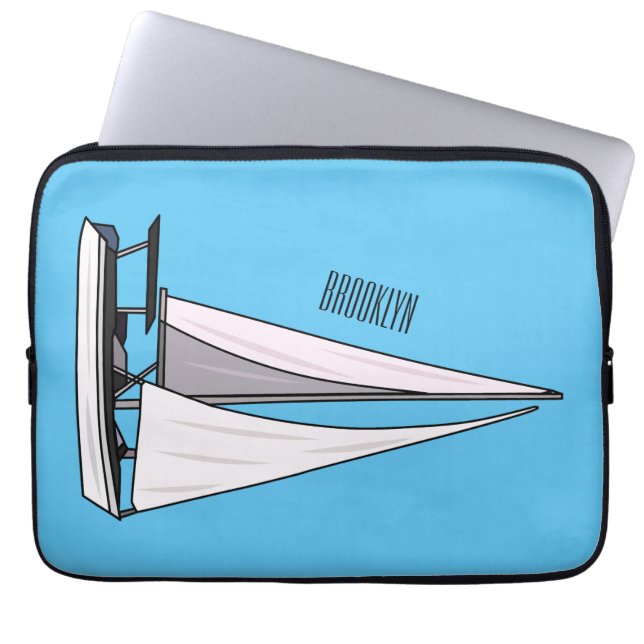 Capa Para Notebook Ilustração de desenho animado em veleiro (Frente)