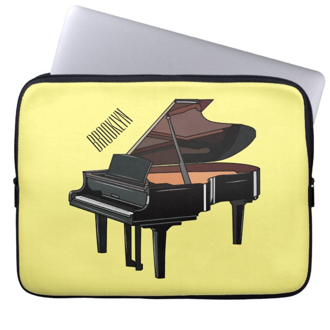 Capa Para Notebook Ilustração de desenho animado Piano (Frente)