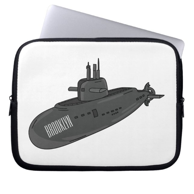 Capa Para Notebook Ilustração de desenho animado submarino (Frente)