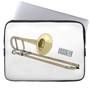 Capa Para Notebook Ilustração de desenho animado Trombone