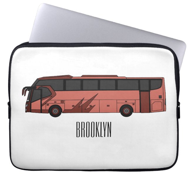 Capa Para Notebook Ilustração de desenho de barramento (Frente)