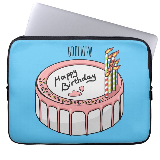 Capa Para Notebook Ilustração de desenho de bolo de aniversário (Frente)