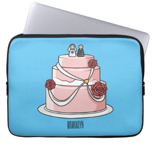 Capa Para Notebook Ilustração de desenho de bolo de casamento