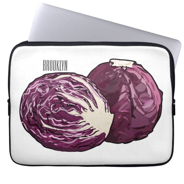 Capa Para Notebook Ilustração de desenho de repolho vermelho (Frente)
