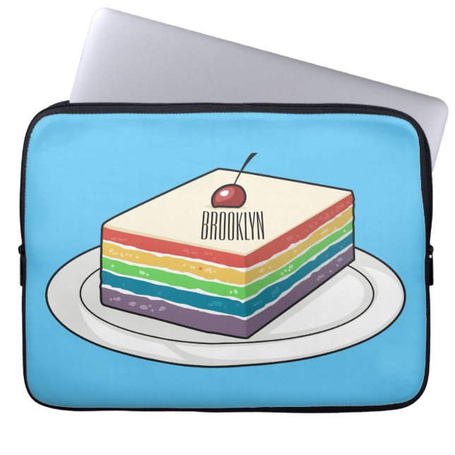 Capa Para Notebook Ilustração de desenho do bolo-arco-íris (Frente)