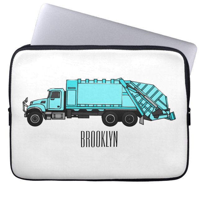 Capa Para Notebook Ilustração de desenho do caminhão de lixo (Frente)